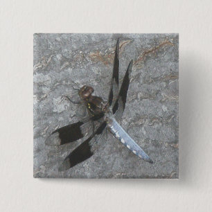 Blauer Libelle Button