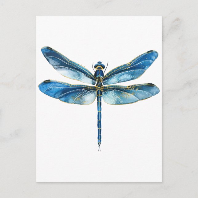 Blauer Libelle  Postkarte (Vorderseite)