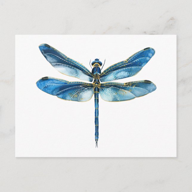 Blauer Libelle  Postkarte (Vorderseite)