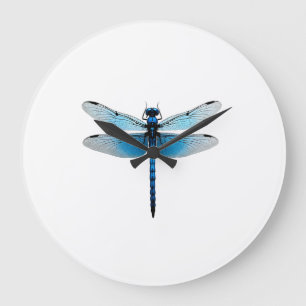 Blauer Libellen - Insekten-Wildtier-Tierliebhaber Große Wanduhr