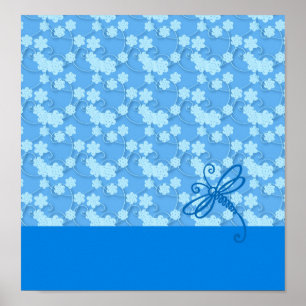Blauer Libellen Poster