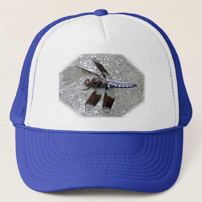 Blauer Libellenhut Truckerkappe (Vorderseite)