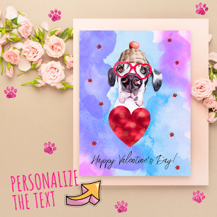 Blauer Lila Deutsche Dogge Valentinstag Geschenk H Feiertagspostkarte