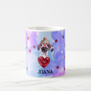 Blauer Lila Deutsche Dogge Valentinstag Geschenk H Kaffeetasse
