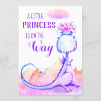 *~* Blauer Lila Dragon Kinderdusche Einladung