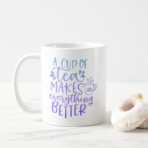 Blauer Lila Farbverlauf-Quote für Teeliebhaber Kaffeetasse