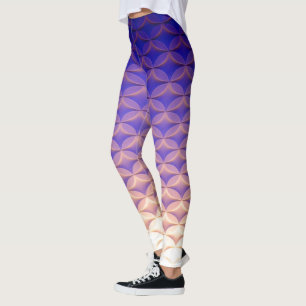 Blauer, Lila, gelber Muster Trendy Mermaid Schwanz Leggings