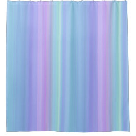 Blauer lila grüner Pastell Stripes Duschvorhang