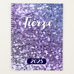 Blauer Lila Ombre Klumpiger Glitter Personalisiert Planer