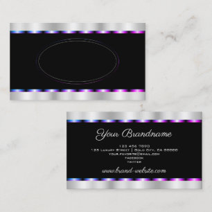 Blauer Lila Rahmen mit Schwarz und Silber Visitenkarte