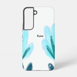 Blauer lila t floral aquarell add name text durch samsung galaxy hülle