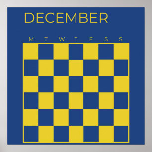Blauer Limette-Kalender ohne Datum, kariert, Dezem Poster