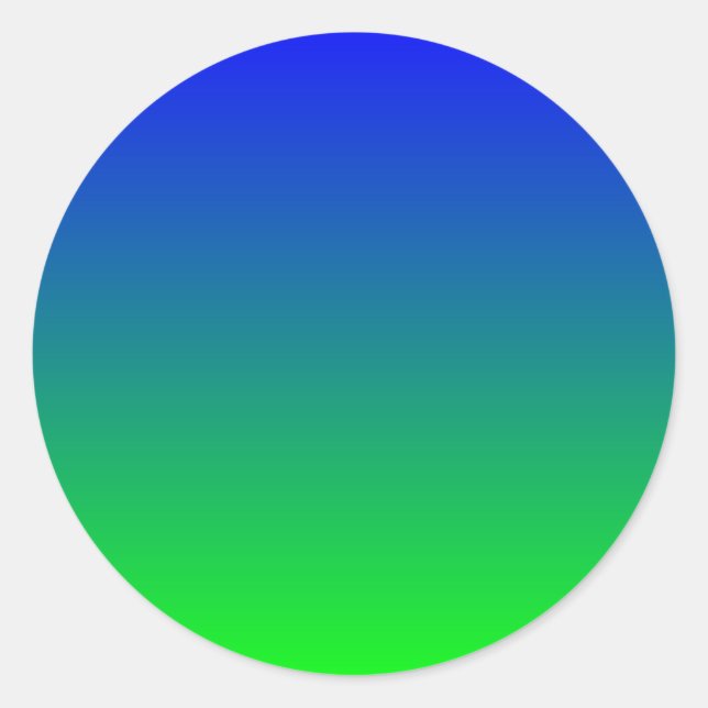 Blauer Limettengradient Runder Aufkleber (Vorderseite)