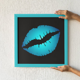 Blauer Lippenstift Poster