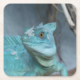 Blauer Lizard Rechteckiger Pappuntersetzer