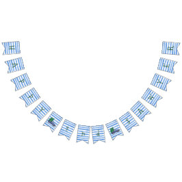 Blauer LKW-blaue weiße Streifen-Geburtstags-Fahne Wimpelkette