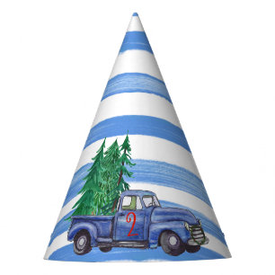 Blauer LKW-Hut - blauer Streifen - Editable Alter Partyhütchen