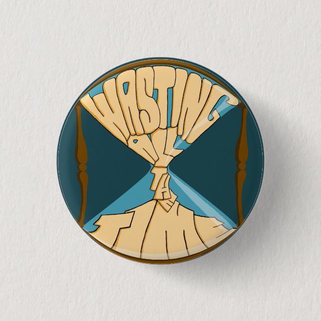 Blauer Logo-Knopf Button (Vorderseite)