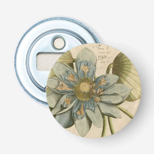 Blauer Lotos-Blume auf TAN-Hintergrund mit Flaschenöffner