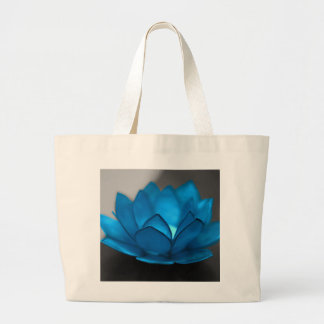 Blauer Lotos-Blume Jumbo Stoffbeutel