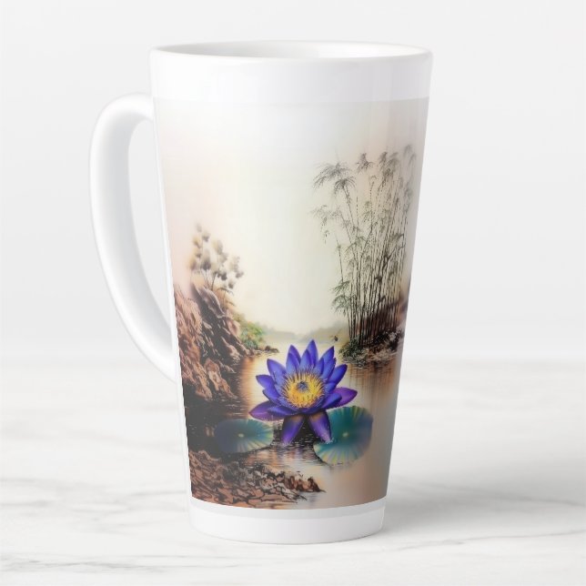Blauer Lotus aus Muddy Waters (Vietnamesisch) Milchtasse (Linke Ecke)