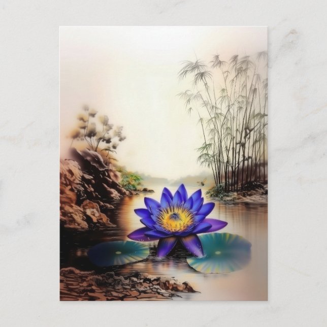 Blauer Lotus aus Muddy Waters (Vietnamesisch) Postkarte (Vorderseite)