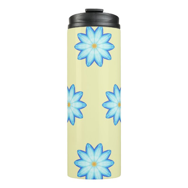 Blauer Lotus Blume Blumenkrebs Thermosbecher (Vorderseite)