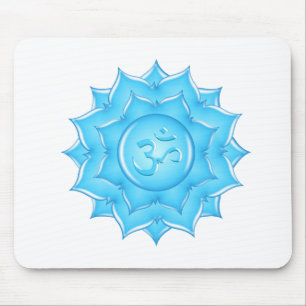 Blauer Lotus Blume Om Symbol Zeichnend Mousepad