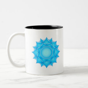 Blauer Lotus-Blume Zeichnend Zweifarbige Tasse