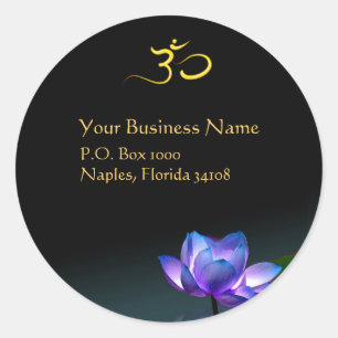 Blauer Lotuskleber Runder Aufkleber