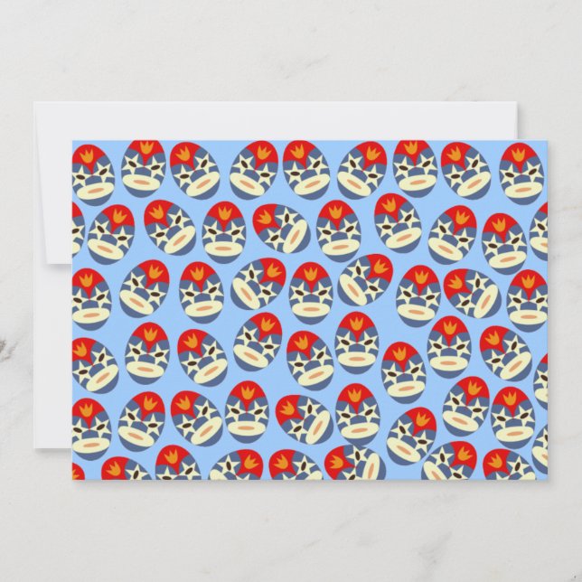 Blauer Lucha Libre Masken Einladung (Vorderseite)