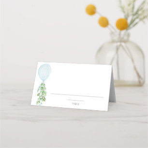 Blauer Luftballon Baby Shower Platzkarte