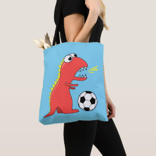Blauer lustiger Cartoon-Dinosaurier-Fußball