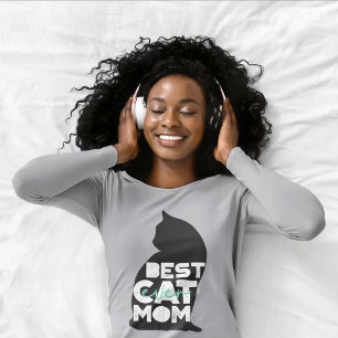 Blauer lustiger Muttertags- Apron Best Cat Mom Eve T-Shirt