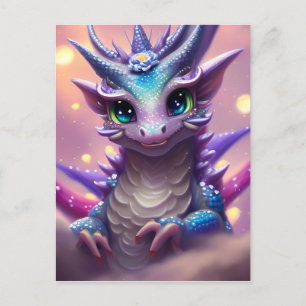 Blauer Mädchen-Drache  Postkarte