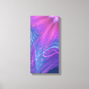 Blauer Magenta Asymmetrisches Fraktal Leinwanddruck
