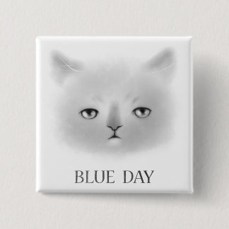 Blauer Magnet der Katze Tages Button