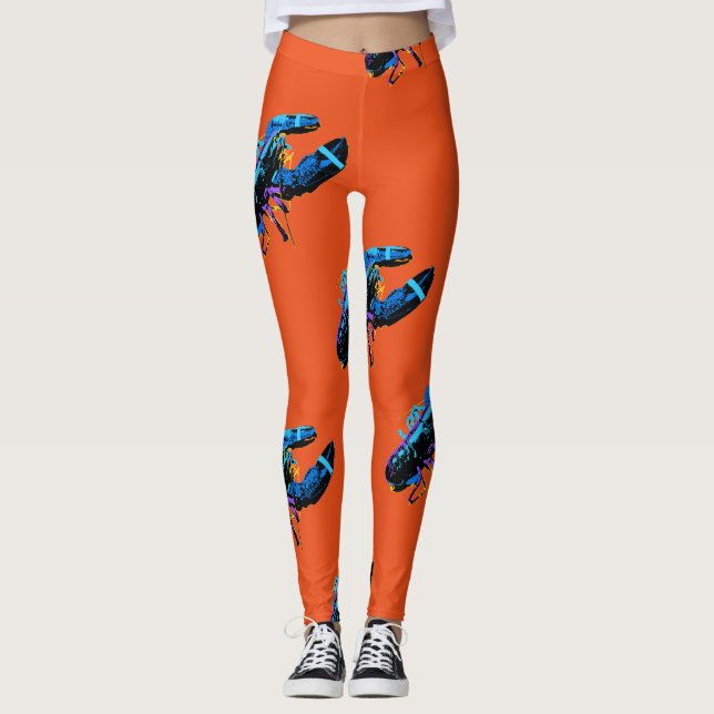Blauer Maine-Hummer Leggings (Vorderseite)