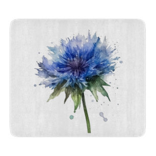 Blauer Mais-Blume in Aquarell Schneidebrett