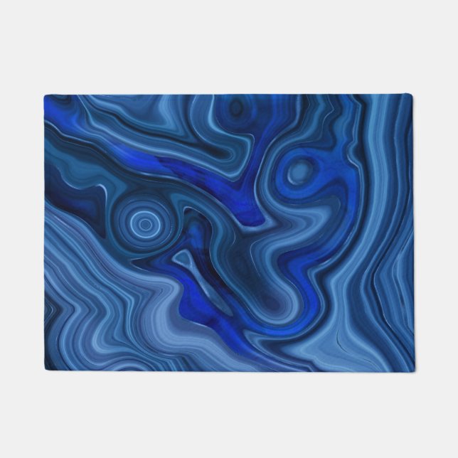 Blauer Malachitenstein Einziges Gemstone Geologie Fußmatte (Vorderseite)