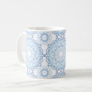 Blauer Mandala-Muster-Becher Kaffeetasse