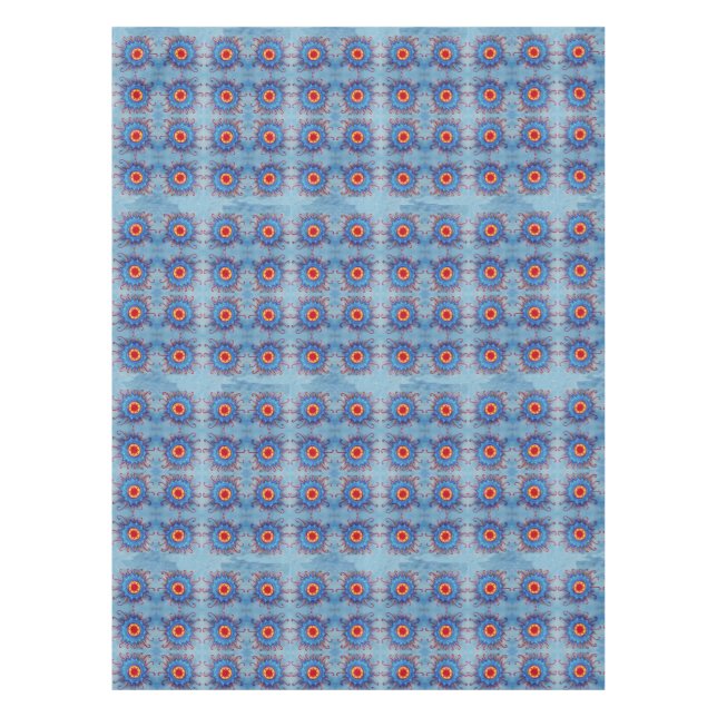 Blauer Mandala PatternTable Stoff Tischdecke (Vorderseite)