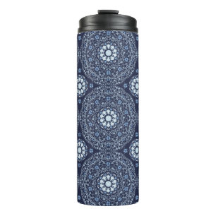 Blauer Mandala-Thermalbecher Thermosbecher