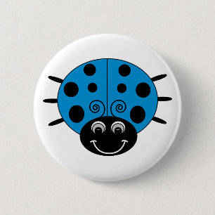 Blauer Marienkäfer-Knopf Button