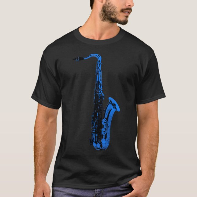 blauer Markenname T-Shirt (Vorderseite)
