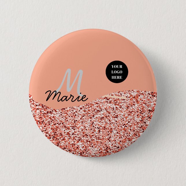 Blauer Marker Logo-Text hinzufügen Dank Rabatt Button (Vorderseite)