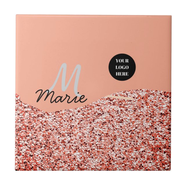 Blauer Marker Logo-Text hinzufügen Dank Rabatt Fliese (Vorderseite)