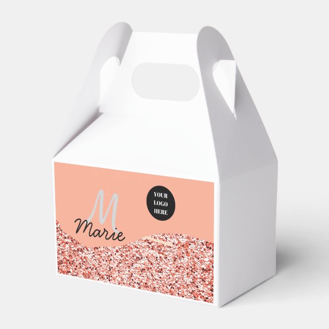 Blauer Marker Logo-Text hinzufügen Dank Rabatt Geschenkschachtel (Vorderseite)