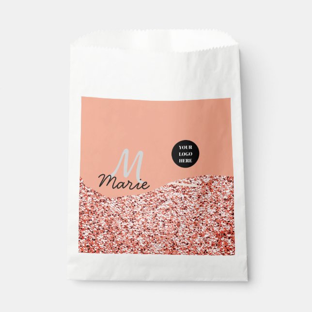 Blauer Marker Logo-Text hinzufügen Dank Rabatt Geschenktütchen (Vorderseite)