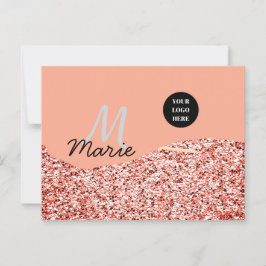 Blauer Marker Logo-Text hinzufügen Dank Rabatt Postkarte